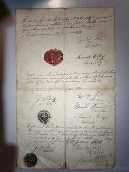 Staré dokumenty 1869 - 1
