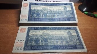 Predám dve bankovky Protektorát Čechy a Morava