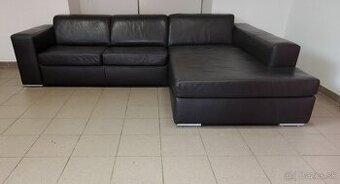 Kožená POLOROSKLADACIA sedacia súprava -TOP, ako NOVÁ