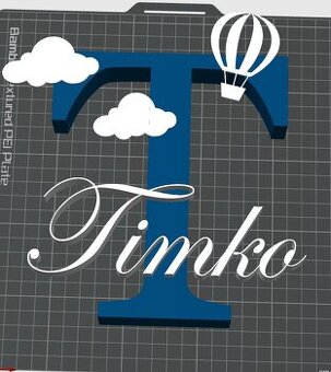 3D písmenko s menom na mieru.