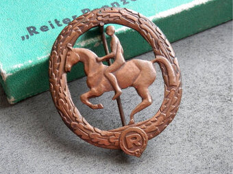 Nemecký jazdecký odznak v bronze v krabičke, R. Souval