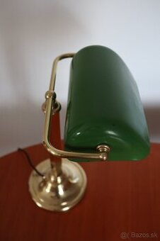 Starožitná stolová lampa bankárska.