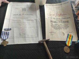 2 x dekret + vyznamenania - CS Legie - I republika