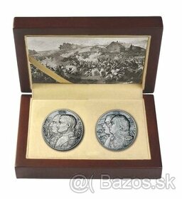 Starožitné stříbrné mince Napoleon a Kutuzov 2x2 oz, 2012