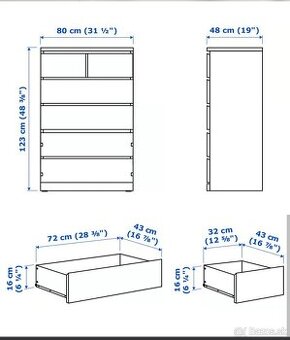 IKEA komoda MALM vysoka