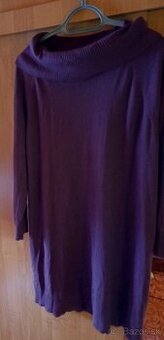 Baklazanove pletené saty pre moletky xxl