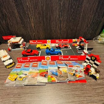 LEGO Shell sety – 7 ks + štartovacia plocha