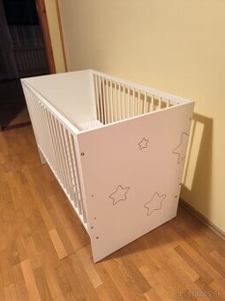 Detská postieľka 120x60 cm s matracom