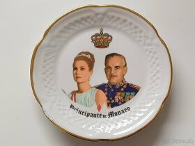 Porcelánový tanier princezná Grace a princ Rainier III