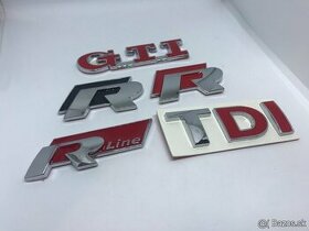 Rline / GTI / TDI 3D nalepovacie nápisy na Volkswagen