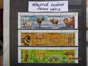 Poštové známky - BURUNDI - FAUNA - 4 FOTO