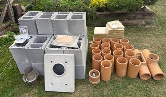 Predám nový materiál na komín - komplet: šamot + tvárnice +
