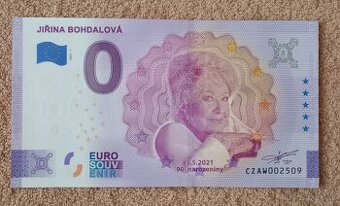 0 Euro bankovka Jiřina Bohdalová