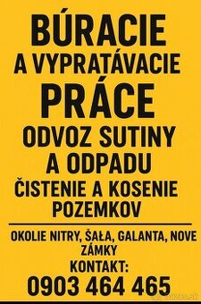 Búracie a vypratávacie práce, odvoz sutiny a odpadu, čisteni