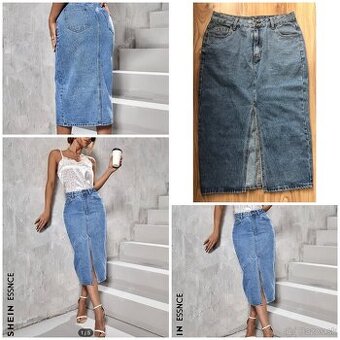 Riflová sukňa - dlhá