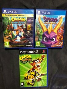 Hry na PS4 a PS2 Crash Bandicoot N-sane, Spyro Reignited