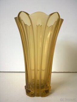 Art deco -Váza -jantárove sklo -Hloušek