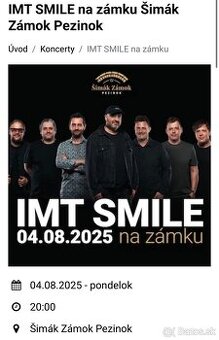 Predám lístky na IMT SMILE na zámku