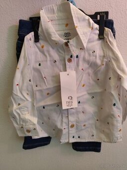 Detská košela , Vianočny motiv + nohavice rifle - 1