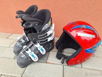 detské lyžiarky a prilba