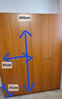 2 dverová skriňa + nočný stolík,stôl,váľanda