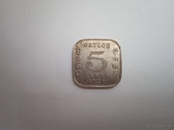 5 centov 1920 Ceylon