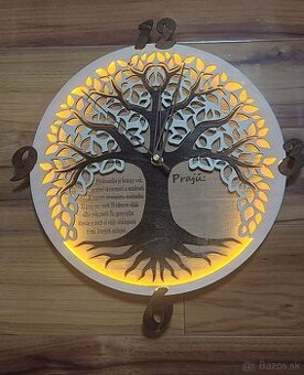 Dekoratívna Lampa s hodinami v motíve strom života