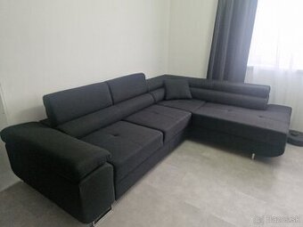 Rohová sedačka čierna