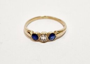 14k zlaty prsten zafir - 1