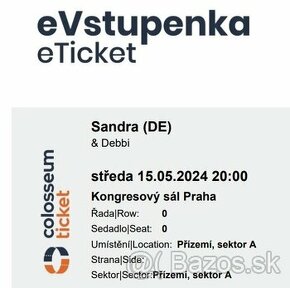 Koncert SANDRA Praha 15.5.2024 - SEKTOR A