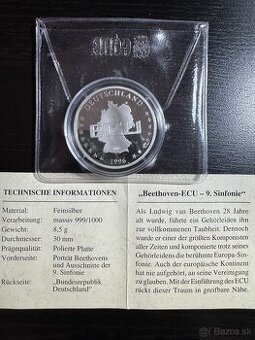 Predam striebornu medailu 8.5g .999 proof 1996