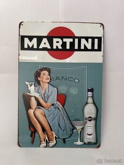 Plechová ceduľka do garáže - Martini