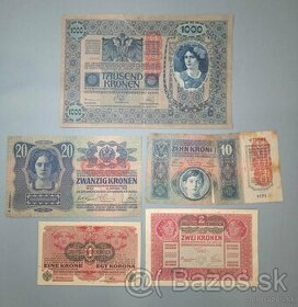 Bankovky RAKOUSKO-UHERSKO - 1-1000 Kronen. - 1