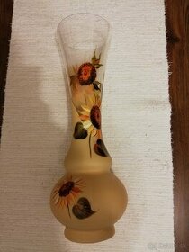 Ručne maľovaná váza, 60 cm, motív slnečnice