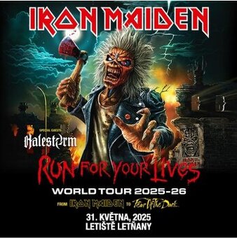 Predám 2 lístky na koncert Iron Maiden v Prahe