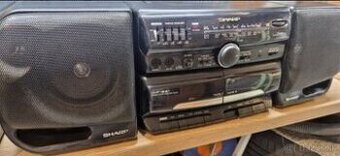 X-BASS prenosné rádio Sharp Stereo sieť 12v 230v Batéri