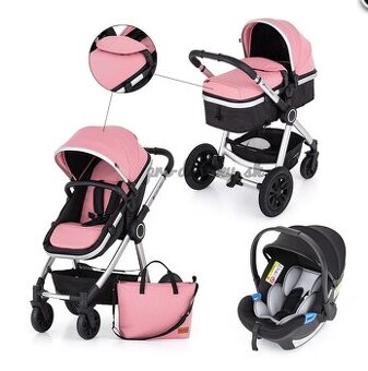 PETITE&MARS Kočík kombinovaný 3v1 Grand II Platinum Pink