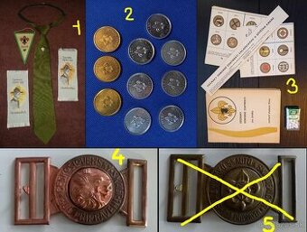 SKAUT - kravata - vlajočka - záložky - žetóny - pracky