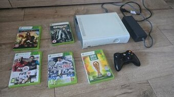 Xbox 360, 1 ovládač, 5 hier, 1,5GB HDD