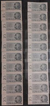 25 KORÚN ČSR ROK 1958 A ROK 1961 - OBIDVE VARIANTY - UNC