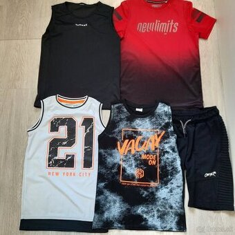 Chlapčenské tričká- tielka a kratase veľ. 146/152 - 1