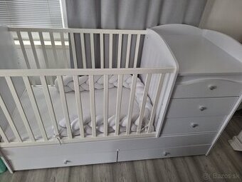 Detská postieľka Maxi kombi 5 šuflíková