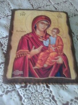 Predám drevený obrázok Madony.
