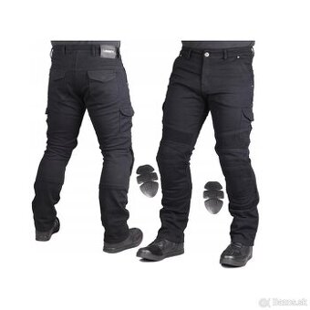 pánske čierne kvelarové moto nohavice