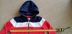 Detská mikina na zips s kapucňou, 158–164, trikolóra
