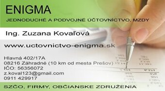 Spracovanie účtovníctva pre celú SR, aj pre e-shopy