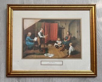 Štýlový obraz v zlatom ráme – Harry Brooker: The Recital