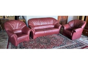 Kožená sedací souprava 3+1+1, 3127