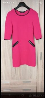 Ruzove saty dlhy rukav M