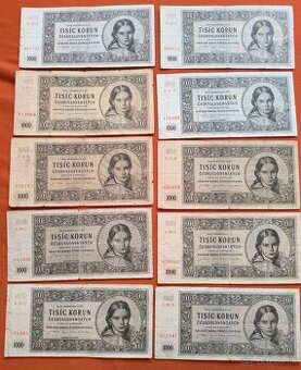 ČESKOSLOVENSKÉ POVOJNOVÉ BANKOVKY: 1000-KORÚN-1945